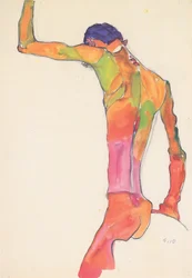 Male Nude with Raised Arm